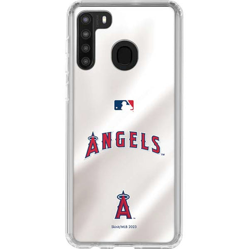 MLB Los Angeles Angels Jersey Galaxy A21 Clear Case