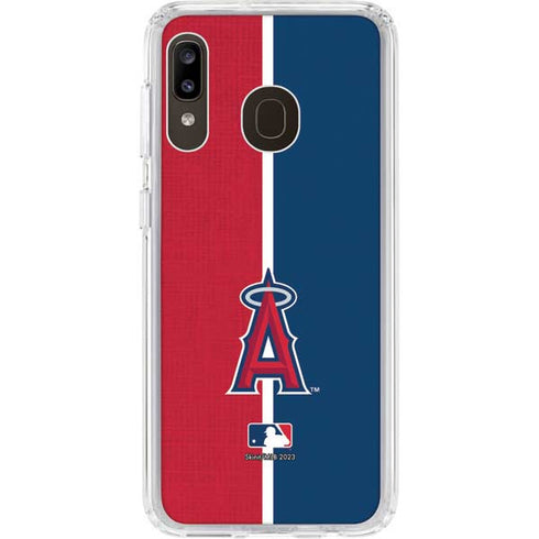 MLB Los Angeles Angels Split Galaxy A20 Clear Case