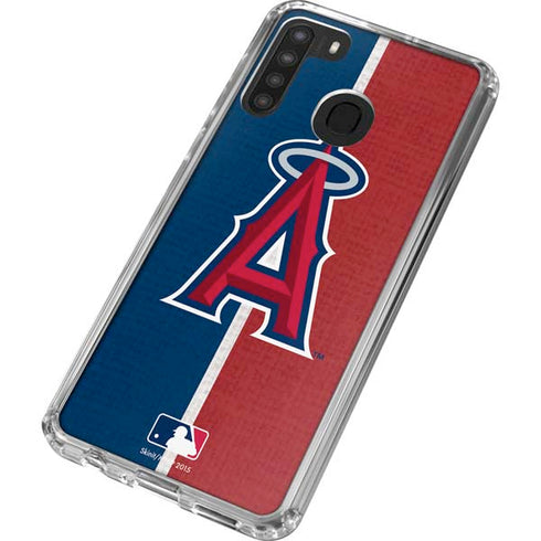 MLB Los Angeles Angels Split Galaxy A21 Clear Case