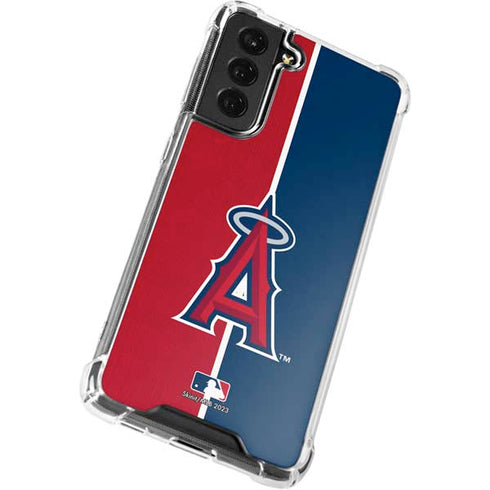 MLB Los Angeles Angels Split Galaxy S21 FE Clear Case