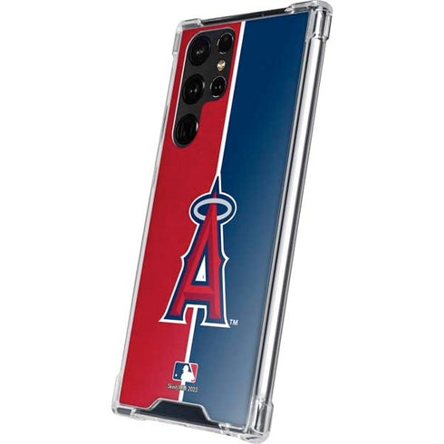 MLB Los Angeles Angels Split Galaxy S22 Ultra Clear Case