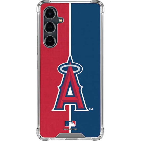 MLB Los Angeles Angels Split Galaxy S23 FE Clear Case