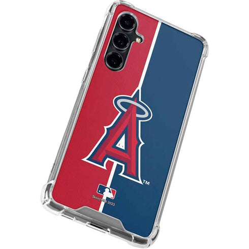 MLB Los Angeles Angels Split Galaxy S23 FE Clear Case