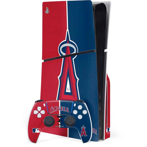 MLB Los Angeles Angels Split PS5 Slim Disk Bundle Skin