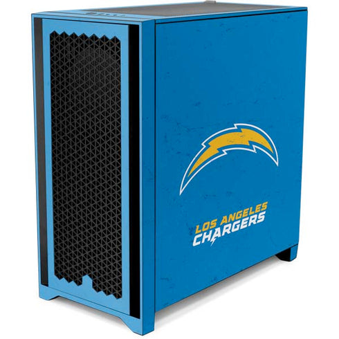 NFL Los Angeles Chargers - Alternate Distressed Corsair 4000D Tempered Glass Mid-Tower ATX Case Skin