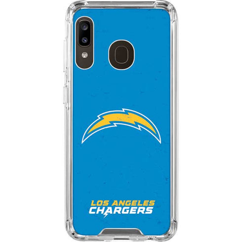 NFL Los Angeles Chargers - Alternate Distressed Galaxy A30 Clear Case