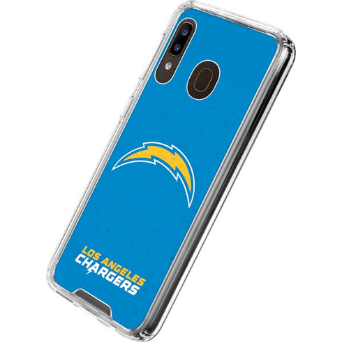 NFL Los Angeles Chargers - Alternate Distressed Galaxy A30 Clear Case