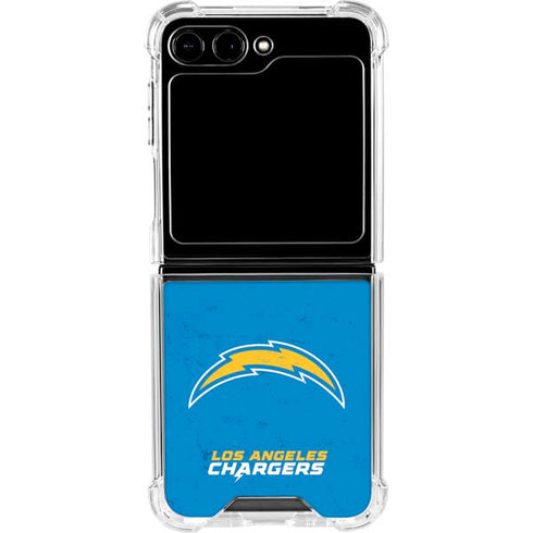 NFL Los Angeles Chargers - Alternate Distressed Galaxy Z Flip5 5G Clear Case