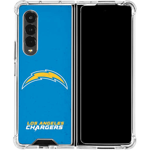 NFL Los Angeles Chargers - Alternate Distressed Galaxy Z Fold4 5G Clear Case