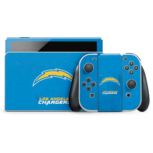 NFL Los Angeles Chargers - Alternate Distressed Nintendo Switch OLED (2021) Skin
