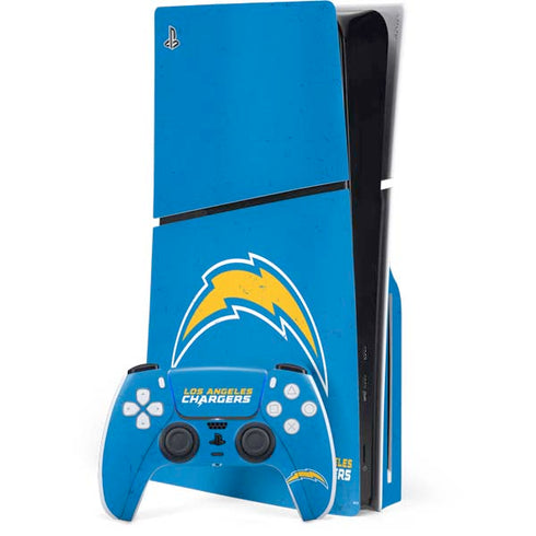 NFL Los Angeles Chargers - Alternate Distressed PS5 Slim Disk Bundle Skin