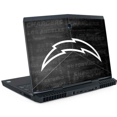 NFL Los Angeles Chargers Black & White Dell Alienware Skin