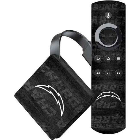 NFL Los Angeles Chargers Black & White Amazon Fire TV Skin
