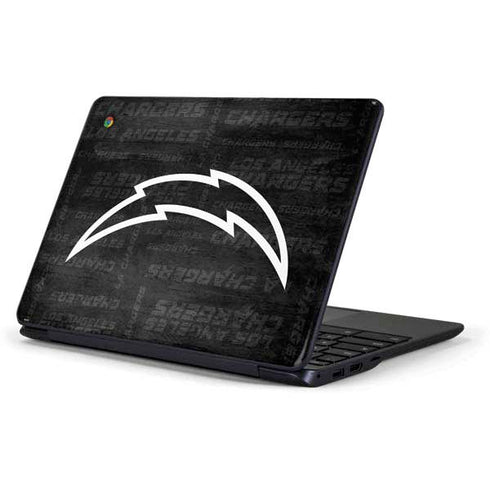 NFL Los Angeles Chargers Black & White Samsung Chromebook Skin