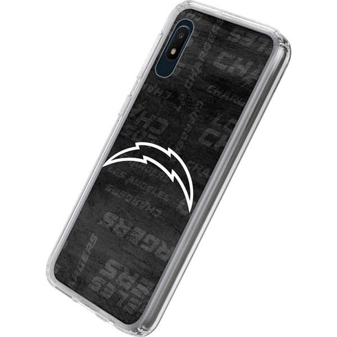 NFL Los Angeles Chargers Black & White Galaxy A10e Clear Case