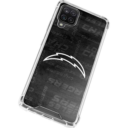 NFL Los Angeles Chargers Black & White Galaxy A12 Clear Case