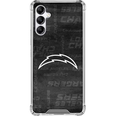 NFL Los Angeles Chargers Black & White Galaxy A14 5G Clear Case