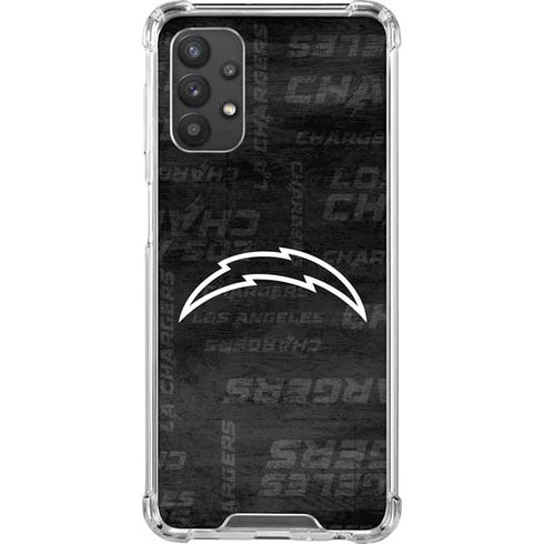 NFL Los Angeles Chargers Black & White Galaxy A32 5G Clear Case