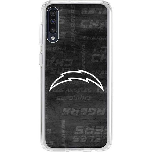 NFL Los Angeles Chargers Black & White Galaxy A50 Clear Case