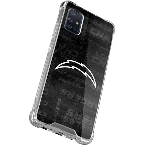NFL Los Angeles Chargers Black & White Galaxy A51 5G Clear Case