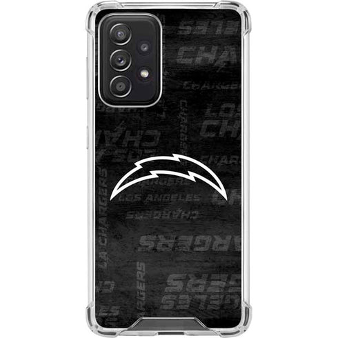 NFL Los Angeles Chargers Black & White Galaxy A52 5G Clear Case