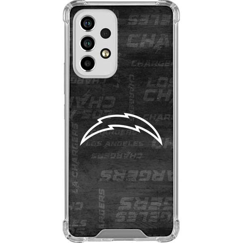 NFL Los Angeles Chargers Black & White Galaxy A53 5G Clear Case
