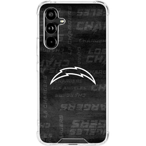 NFL Los Angeles Chargers Black & White Galaxy A54 5G Clear Case