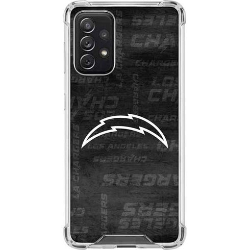 NFL Los Angeles Chargers Black & White Galaxy A72 5G Clear Case