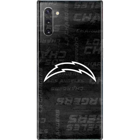 NFL Los Angeles Chargers Black & White Galaxy Note 10 Skin