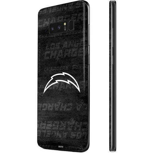 NFL Los Angeles Chargers Black & White Galaxy Note 8 Skin