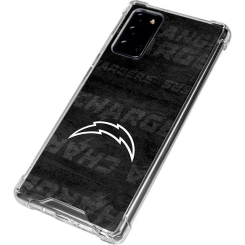 NFL Los Angeles Chargers Black & White Galaxy Note20 5G Clear Case