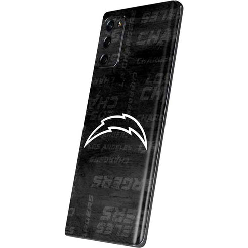 NFL Los Angeles Chargers Black & White Galaxy Note20 5G Skin