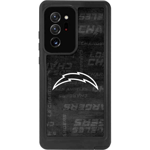 NFL Los Angeles Chargers Black & White Galaxy Note20 Ultra 5G Waterproof Case