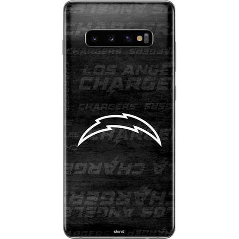 NFL Los Angeles Chargers Black & White Galaxy S10 Plus Skin