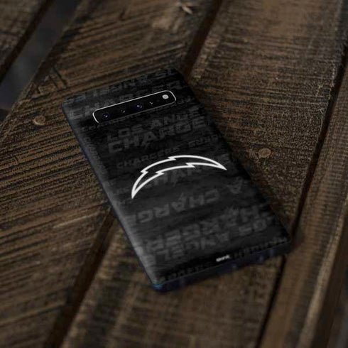 NFL Los Angeles Chargers Black & White Galaxy S10 Plus Skin