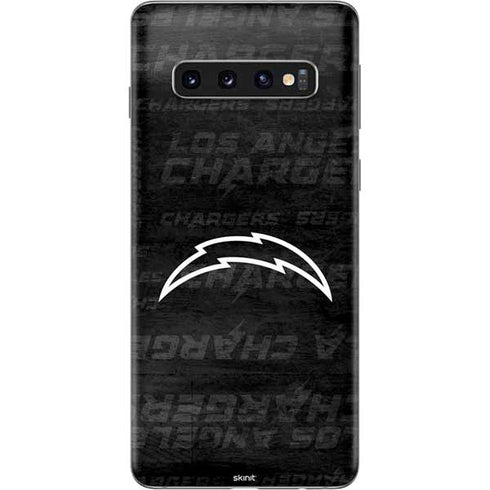 NFL Los Angeles Chargers Black & White Galaxy S10 Skin