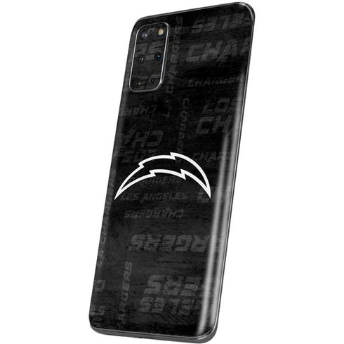 NFL Los Angeles Chargers Black & White Galaxy S20 Plus Skin