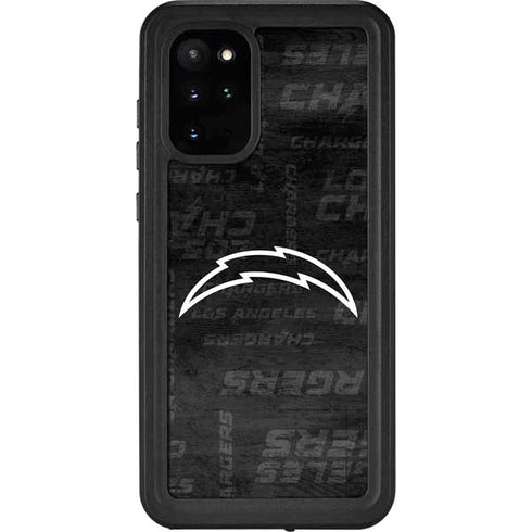 NFL Los Angeles Chargers Black & White Galaxy S20 Plus Waterproof Case