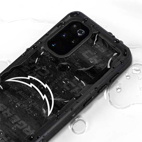 NFL Los Angeles Chargers Black & White Galaxy S20 Plus Waterproof Case