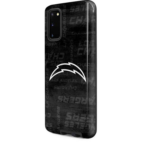 NFL Los Angeles Chargers Black & White Galaxy S20 Pro Case