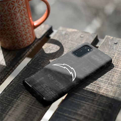 NFL Los Angeles Chargers Black & White Galaxy S20 Pro Case