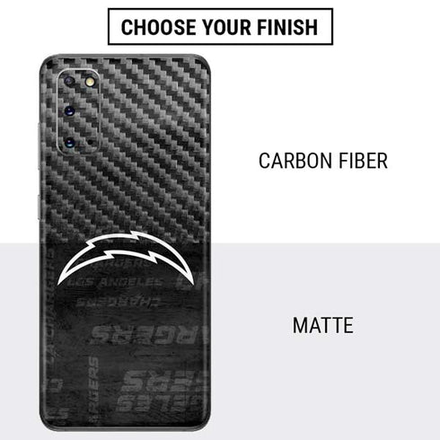 NFL Los Angeles Chargers Black & White Galaxy S20 Skin