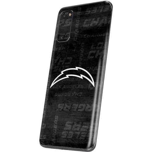 NFL Los Angeles Chargers Black & White Galaxy S20 Skin