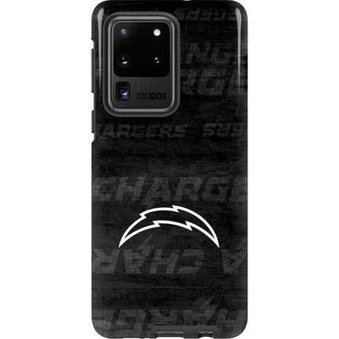 NFL Los Angeles Chargers Black & White Galaxy S20 Ultra 5G Pro Case