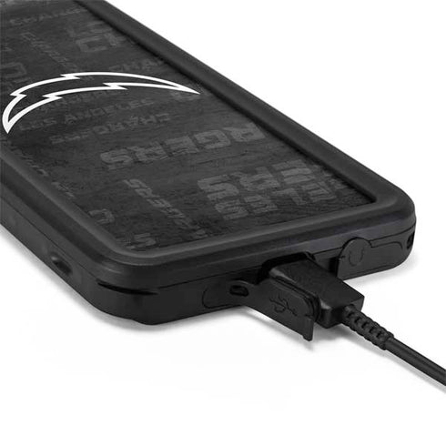 NFL Los Angeles Chargers Black & White Galaxy S20 Waterproof Case