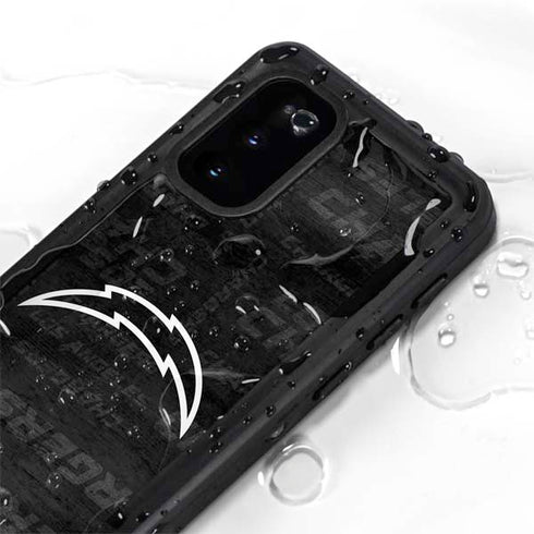 NFL Los Angeles Chargers Black & White Galaxy S20 Waterproof Case