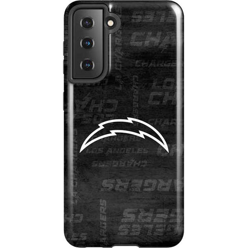 NFL Los Angeles Chargers Black & White Galaxy S21 5G Pro Case
