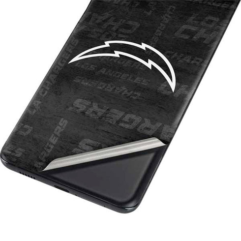 NFL Los Angeles Chargers Black & White Galaxy S21 Plus 5G Skin
