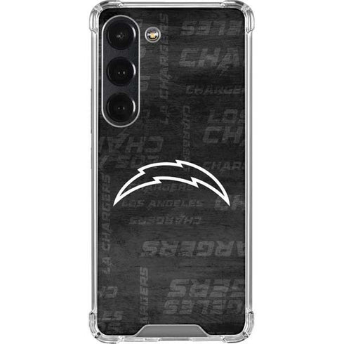 NFL Los Angeles Chargers Black & White Galaxy S23 Clear Case