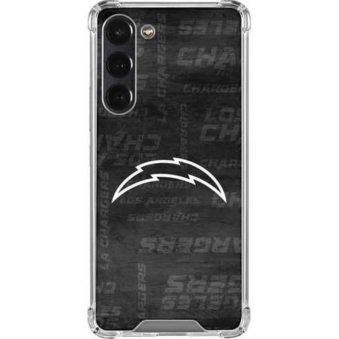 NFL Los Angeles Chargers Black & White Galaxy S23 Plus Clear Case